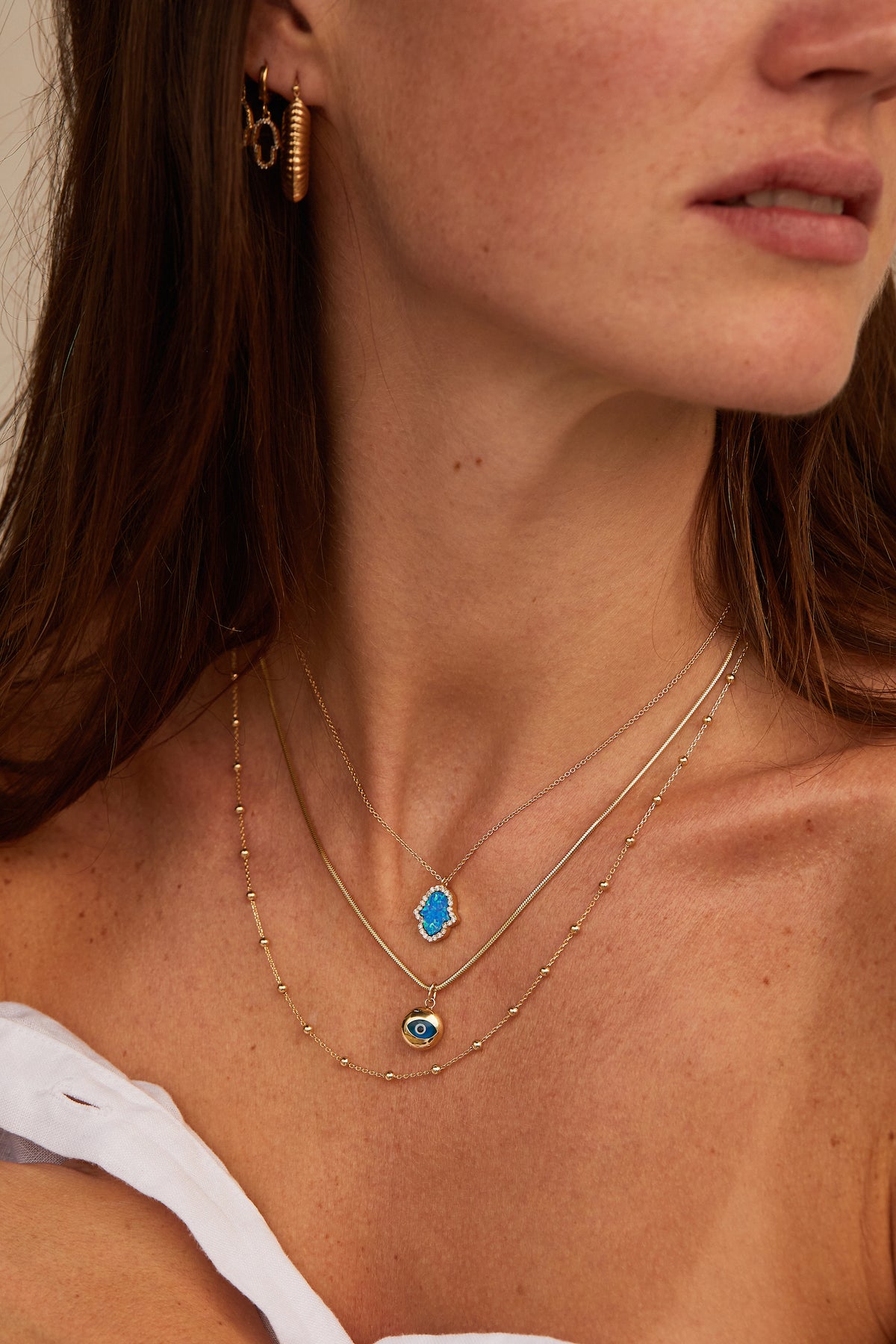 Ra Hand of Hamsa Necklace – Alemdara - Main Image