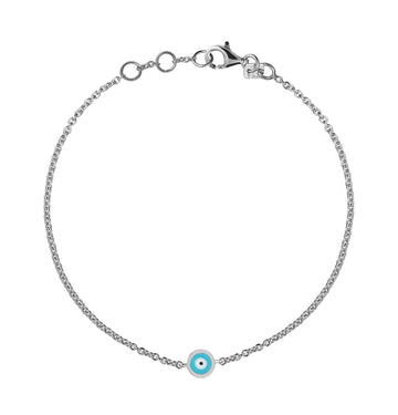Didem Evil Eye Bracelet - White Gold & Turquoise Eye