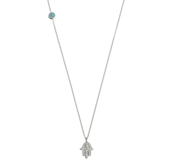 Altan Hand of Hamsa Necklace- White Gold